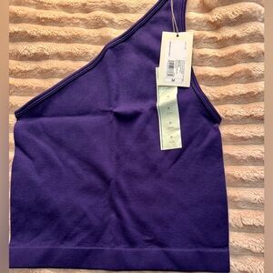 A New Day Ribbed One-Shoulder Tank – Purple – Size M